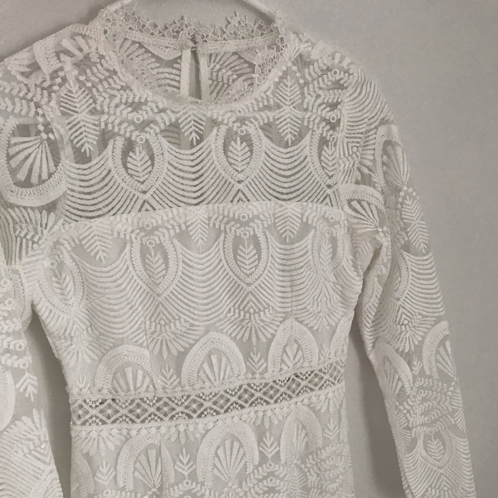 Xenia white lace dress